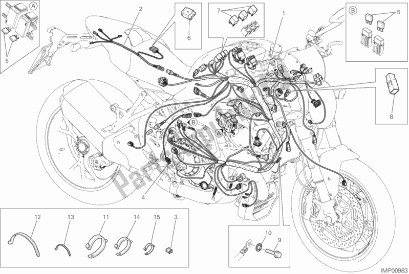 Todas as partes de Chicote De Fiação do Ducati Monster 1200 R 2019